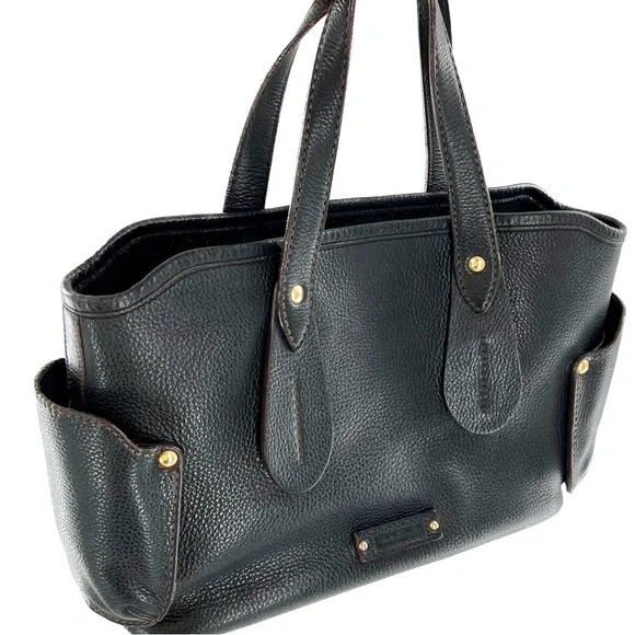 Salvatore Ferragamo Pebbled Leather Tote Satchel Bag Black, RARE Vintage - Picture 14 of 17